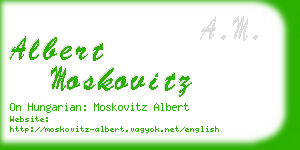 albert moskovitz business card